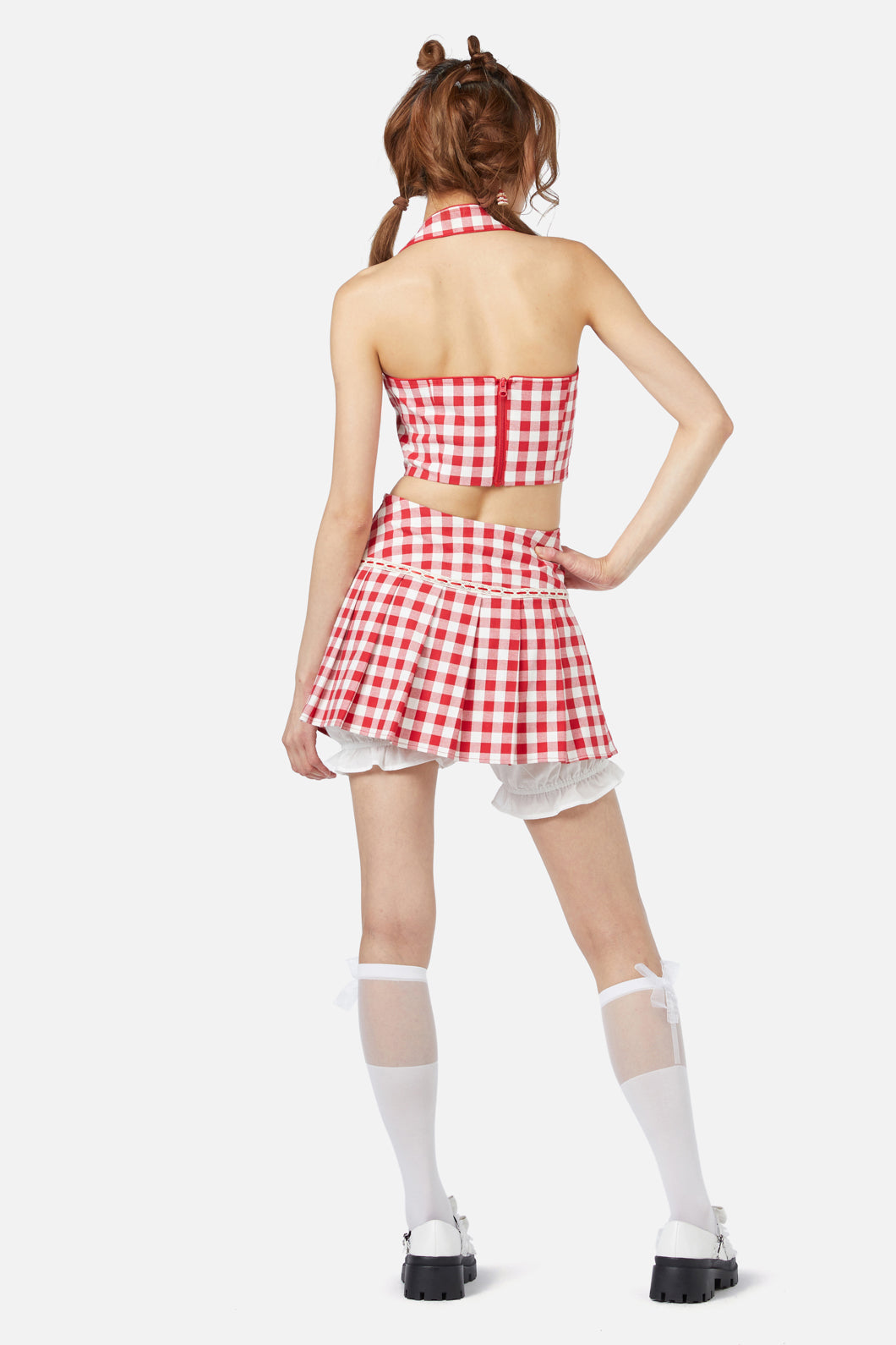 Dangerfield - Jam Gingham Corset Top - red