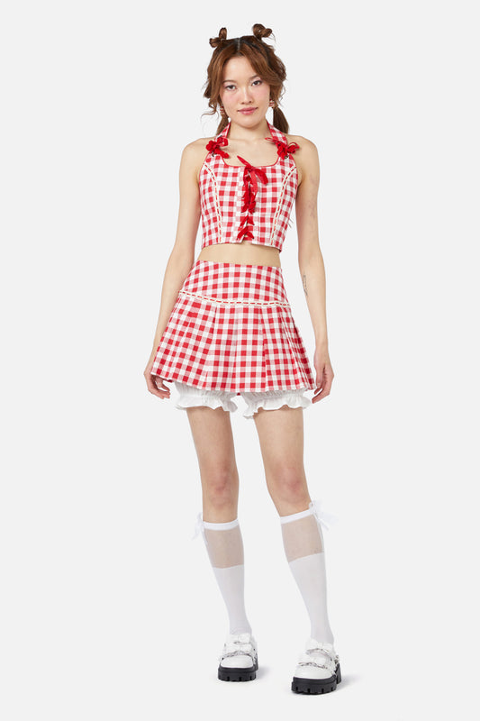 Dangerfield - Jam Gingham Bloomer Skort - red