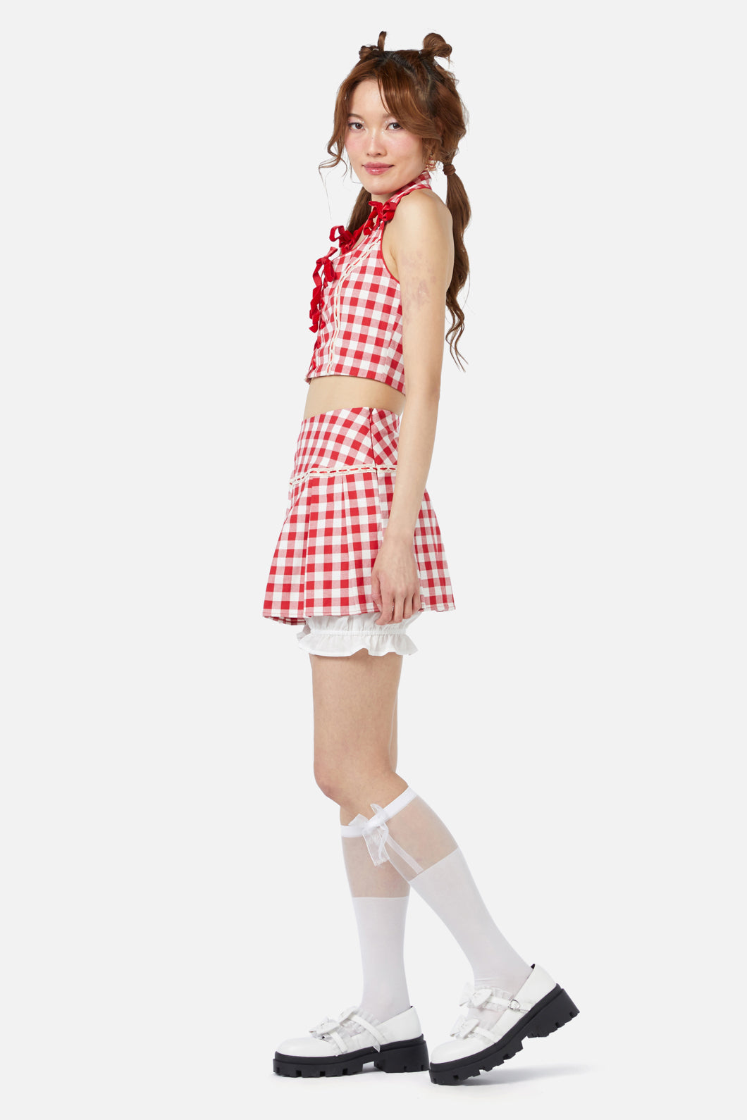 Dangerfield - Jam Gingham Bloomer Skort - red