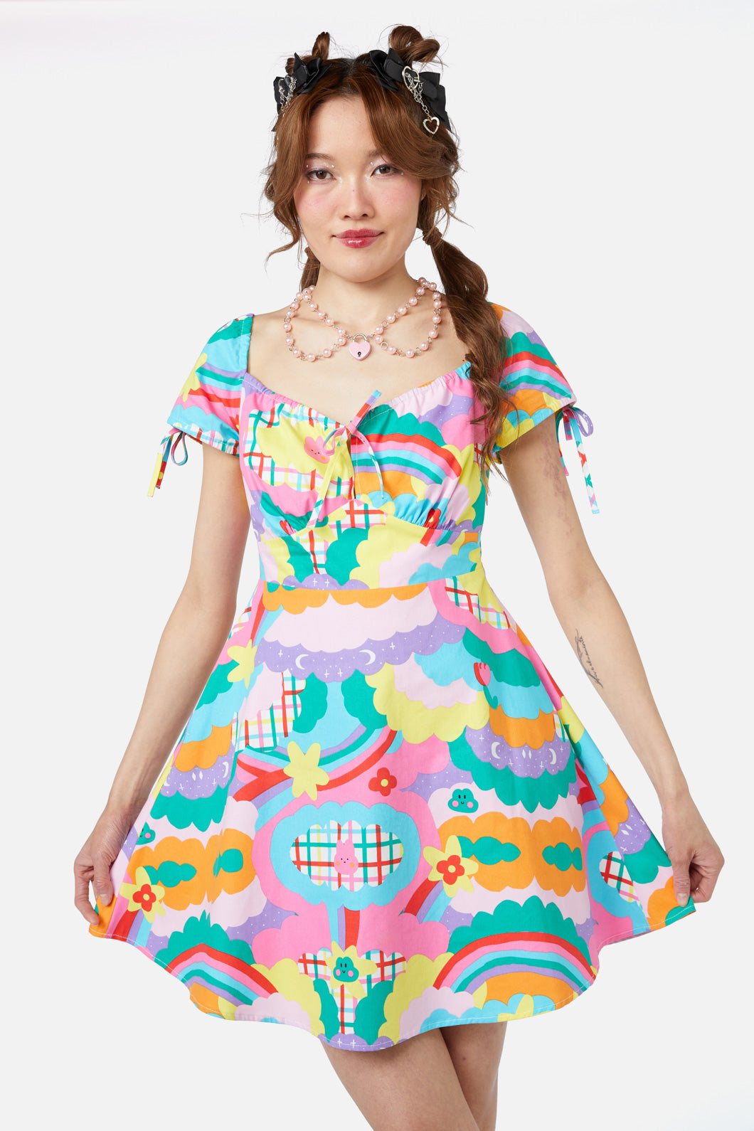 Dangerfield - Idolize Babydoll Dress - rainbow