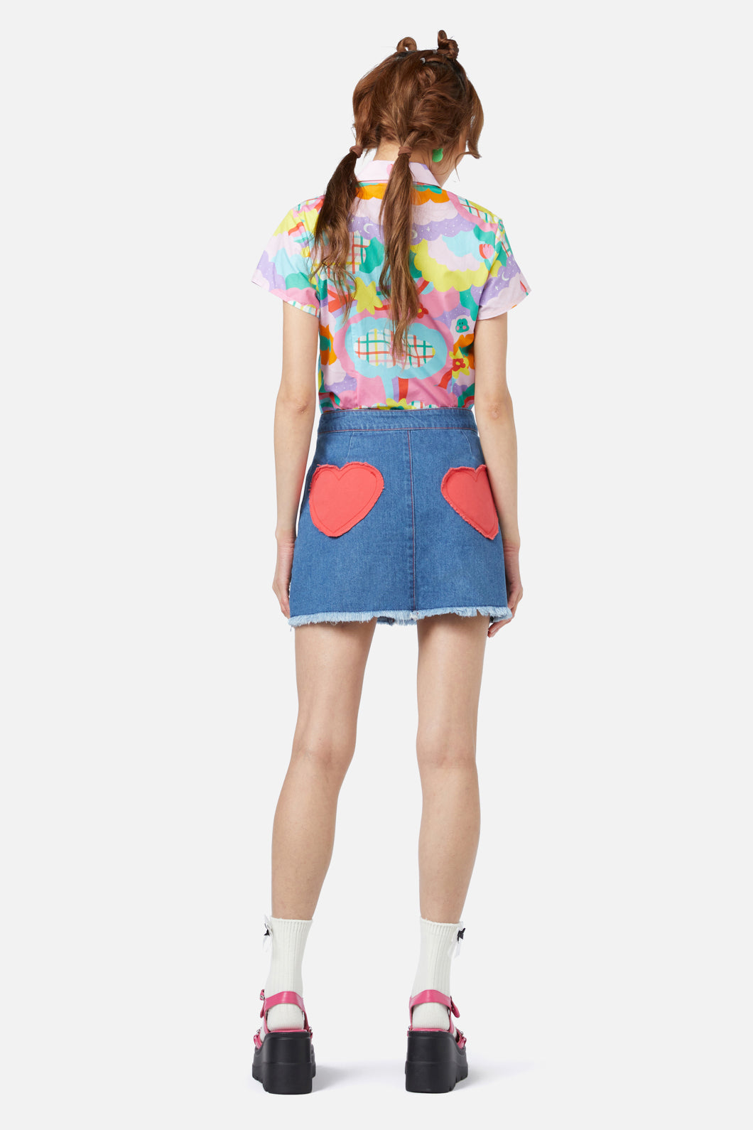 Dangerfield - Electric Patch Denim Mini Skirt - blue
