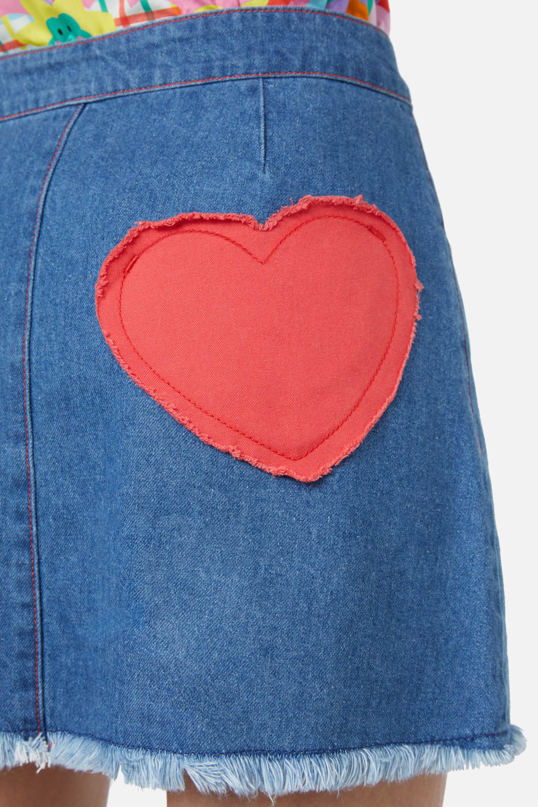 Dangerfield - Electric Patch Denim Mini Skirt - blue