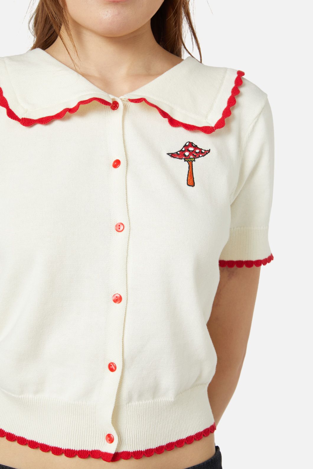 Dangerfield - Field Shroom Knit Top - cream