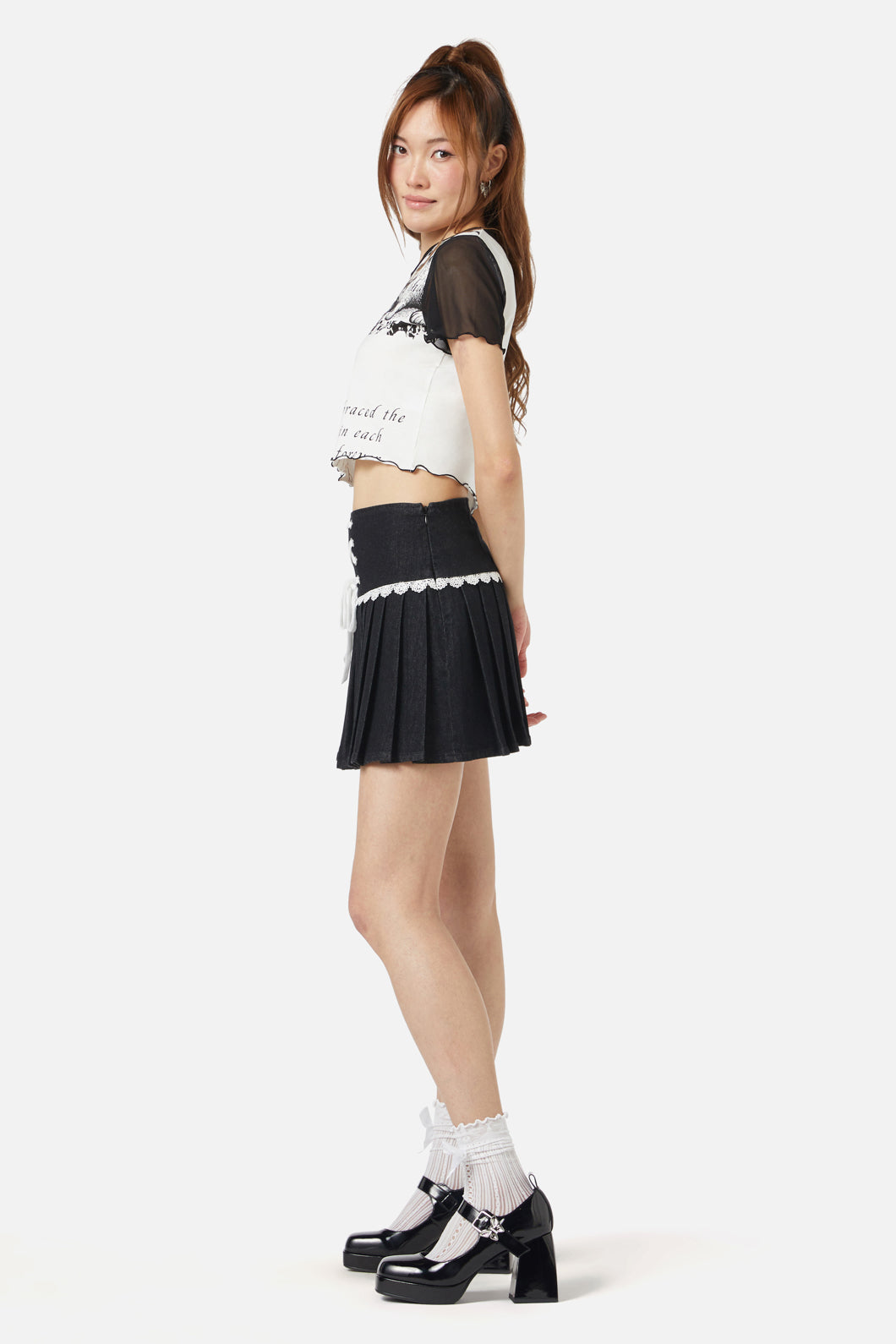 Dangerfield - Pleated Denim Skort - black