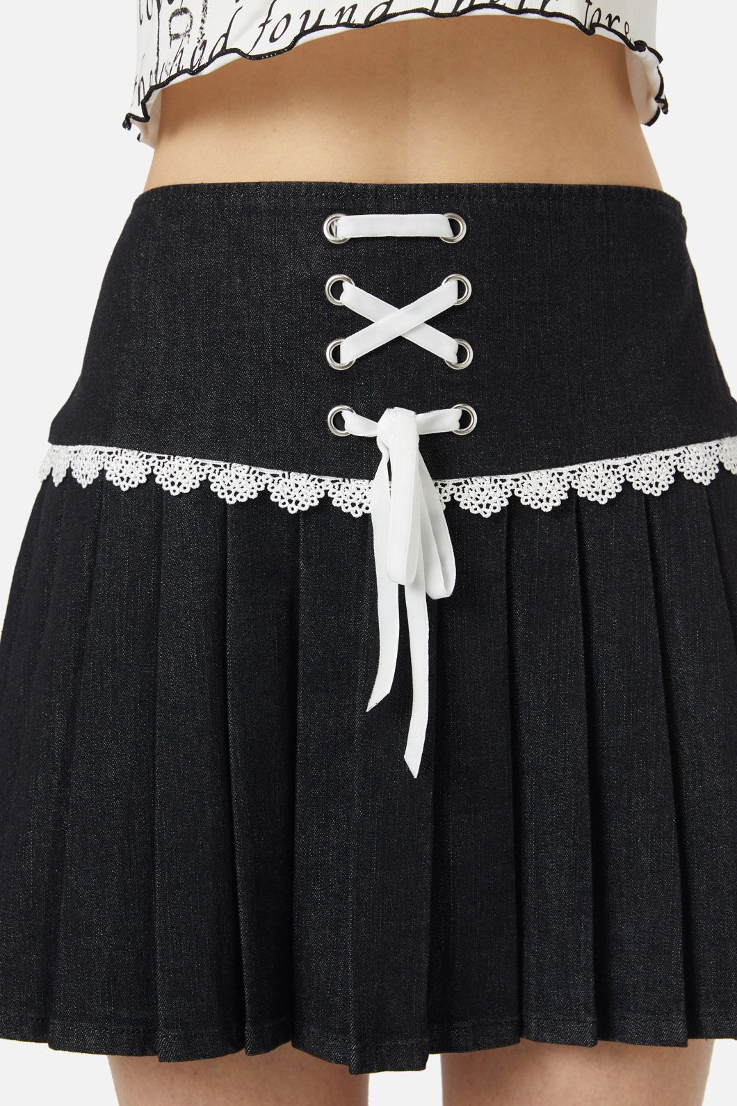 Dangerfield - Pleated Denim Skort - black
