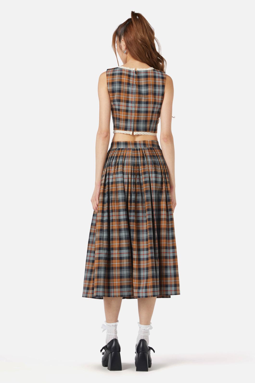 Dangerfield - Kit Tartan Corset Top - brown