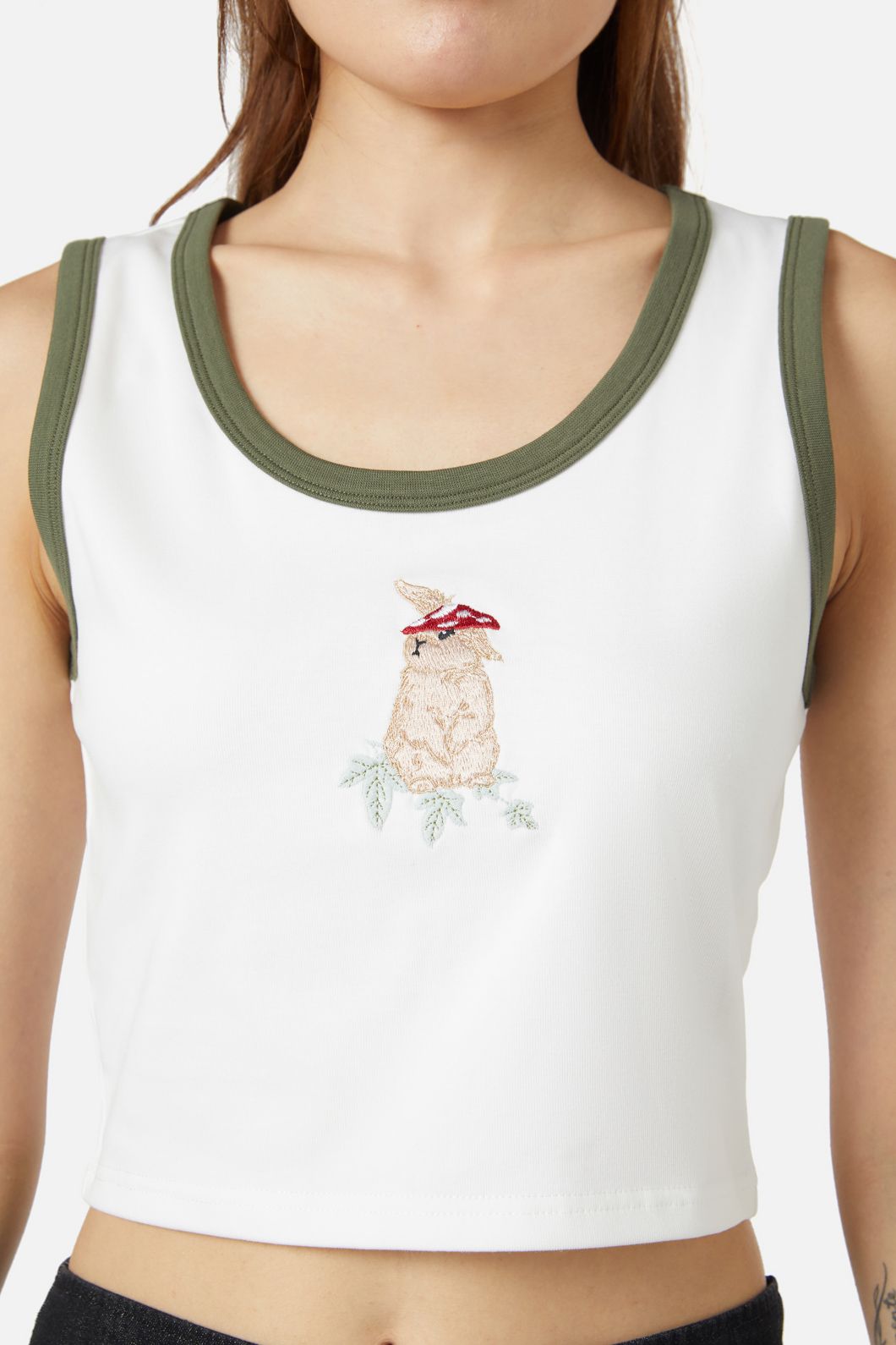 Dangerfield - Harmony Embroidered Tank - white