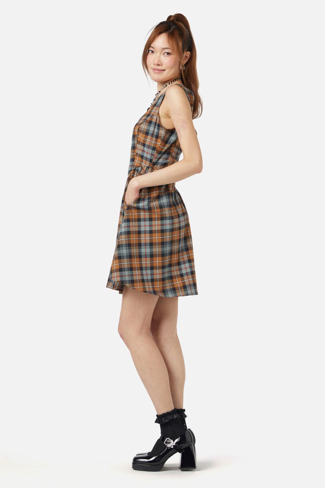 Dangerfield - Kit Tartan Corset Dress - brown
