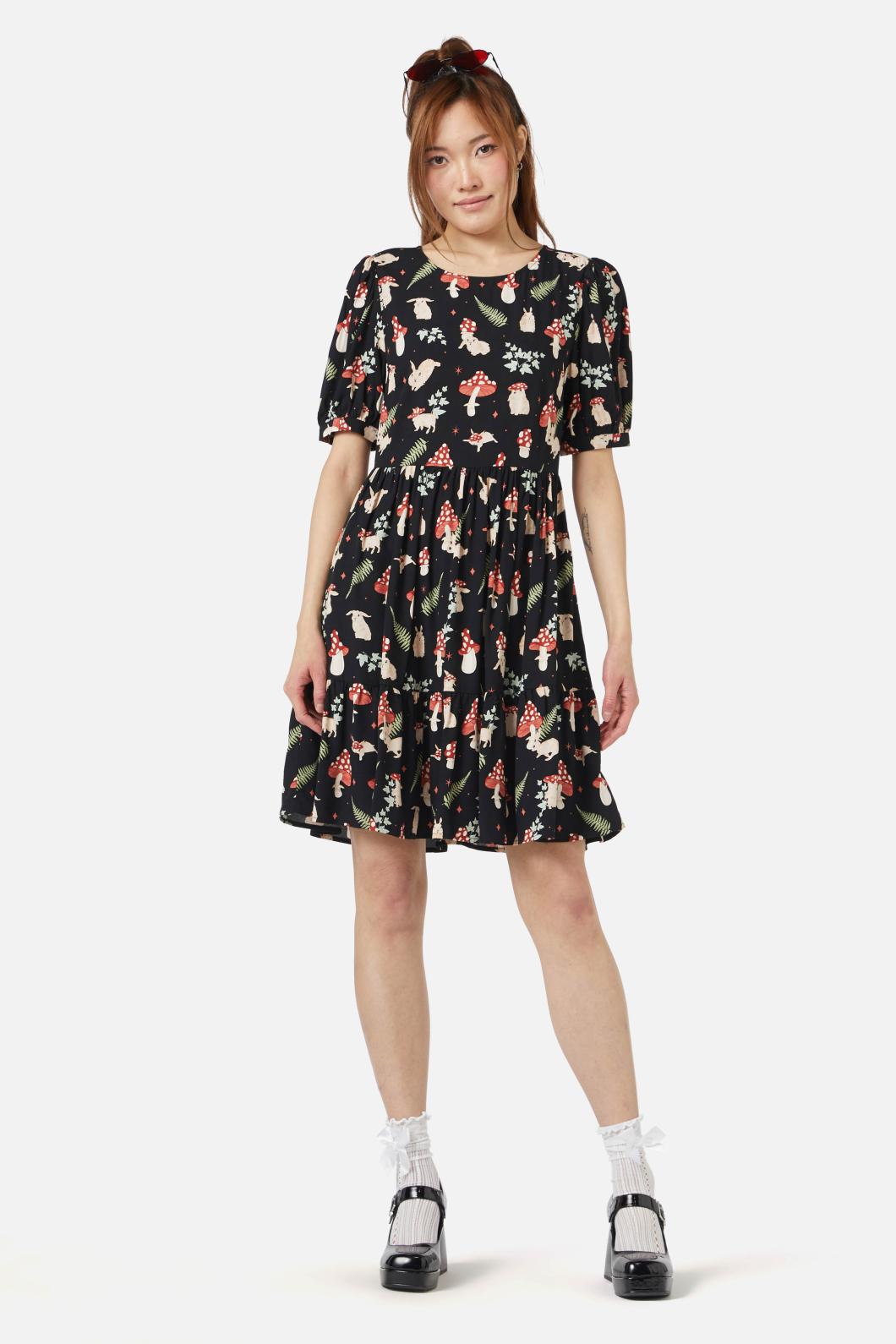 Dangerfield - Harmony Printed Dress - black