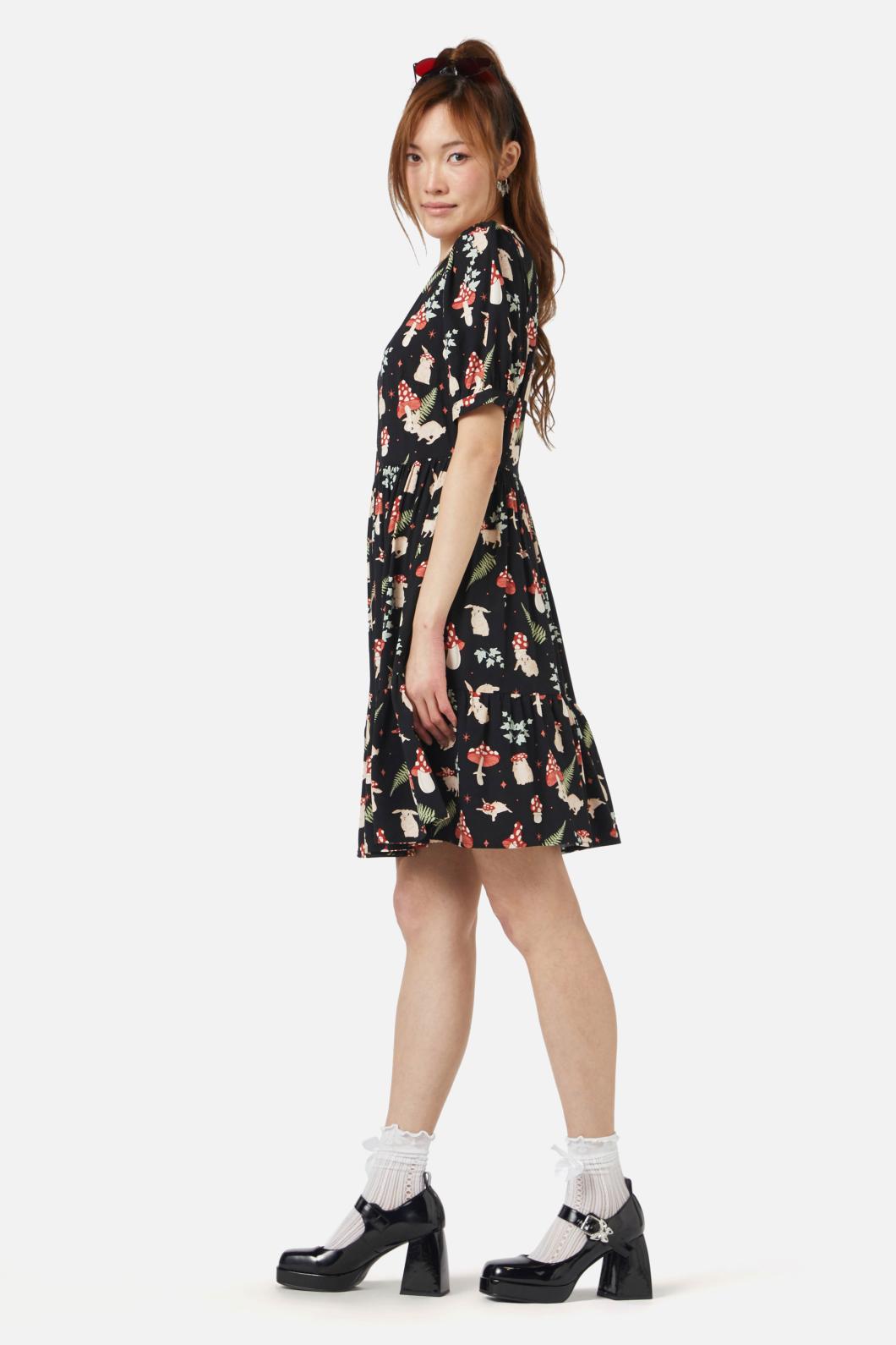 Dangerfield - Harmony Printed Dress - black