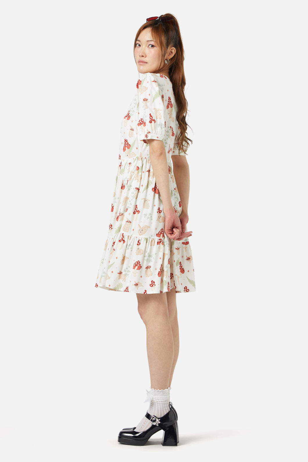 Dangerfield - Harmony Printed Dress - cream