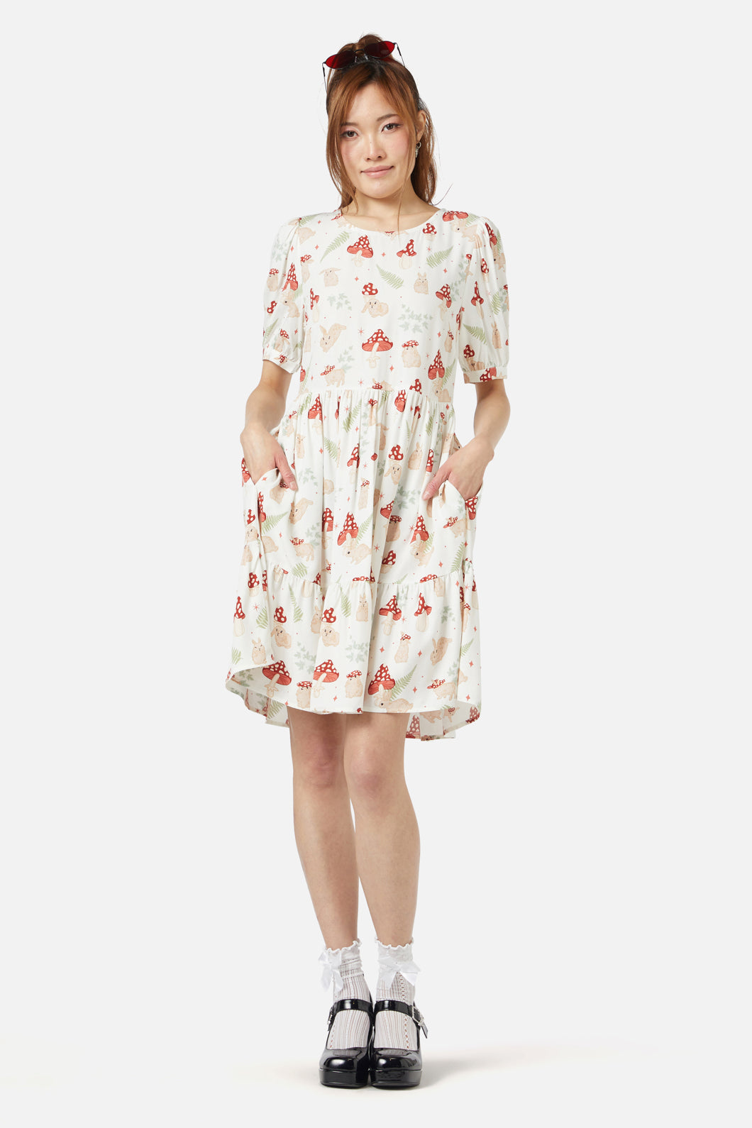 Dangerfield - Harmony Printed Dress - cream