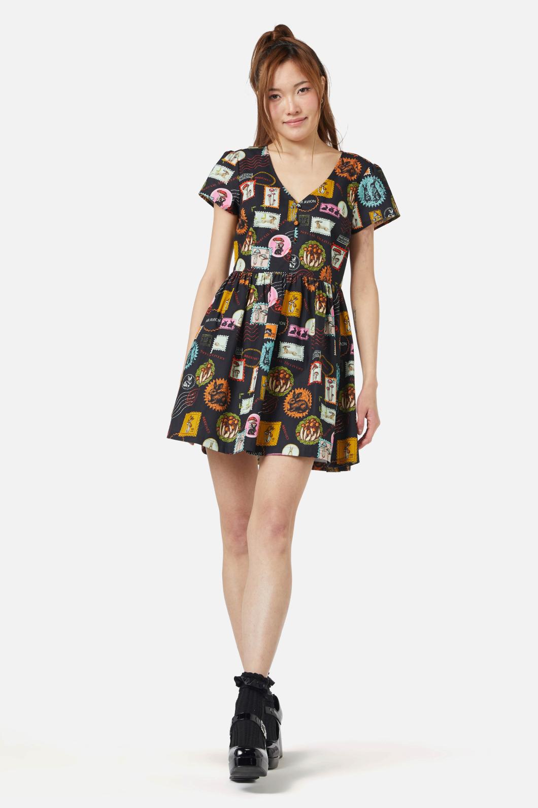 Dangerfield - Old Postal Printed Dress - multi