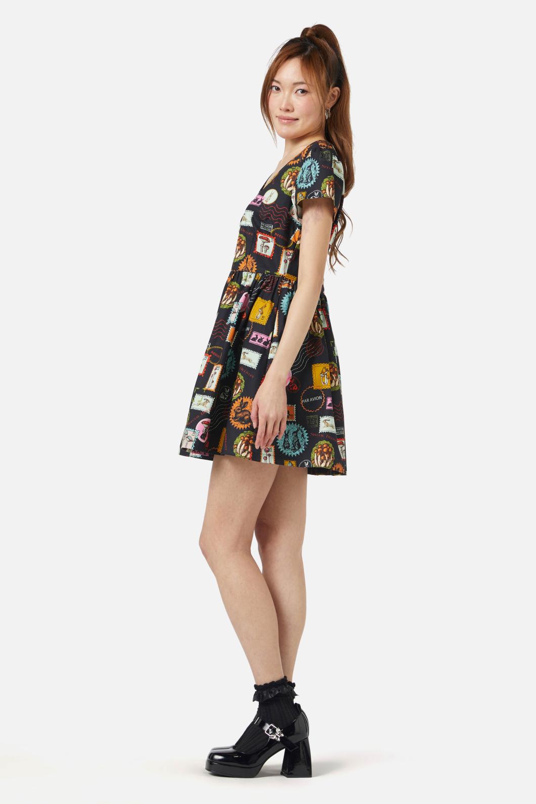 Dangerfield - Old Postal Printed Dress - multi