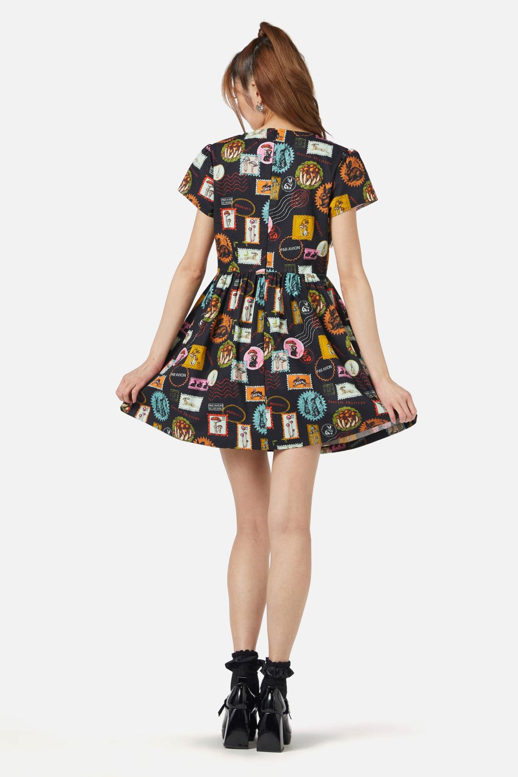 Dangerfield - Old Postal Printed Dress - multi