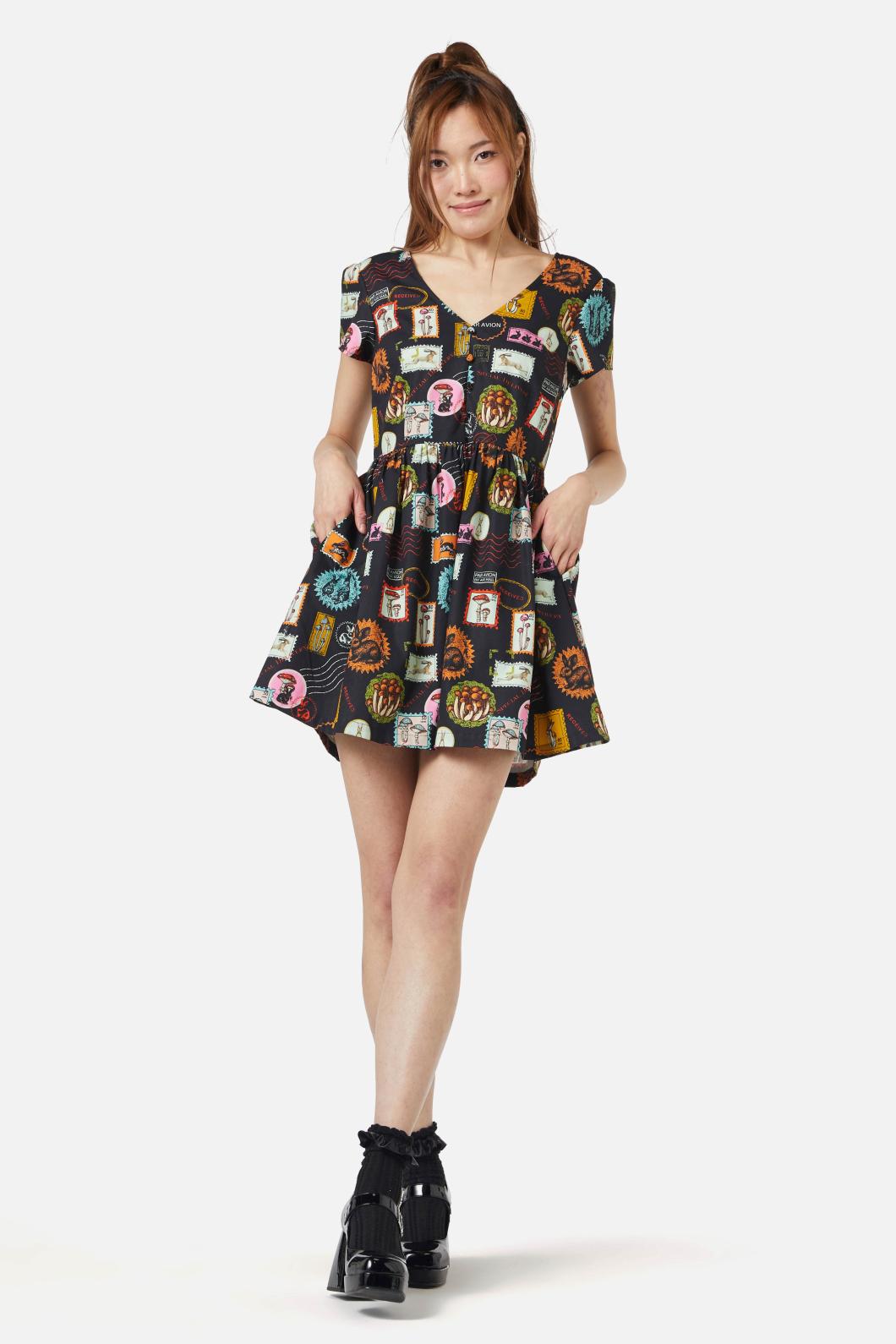 Dangerfield - Old Postal Printed Dress - multi