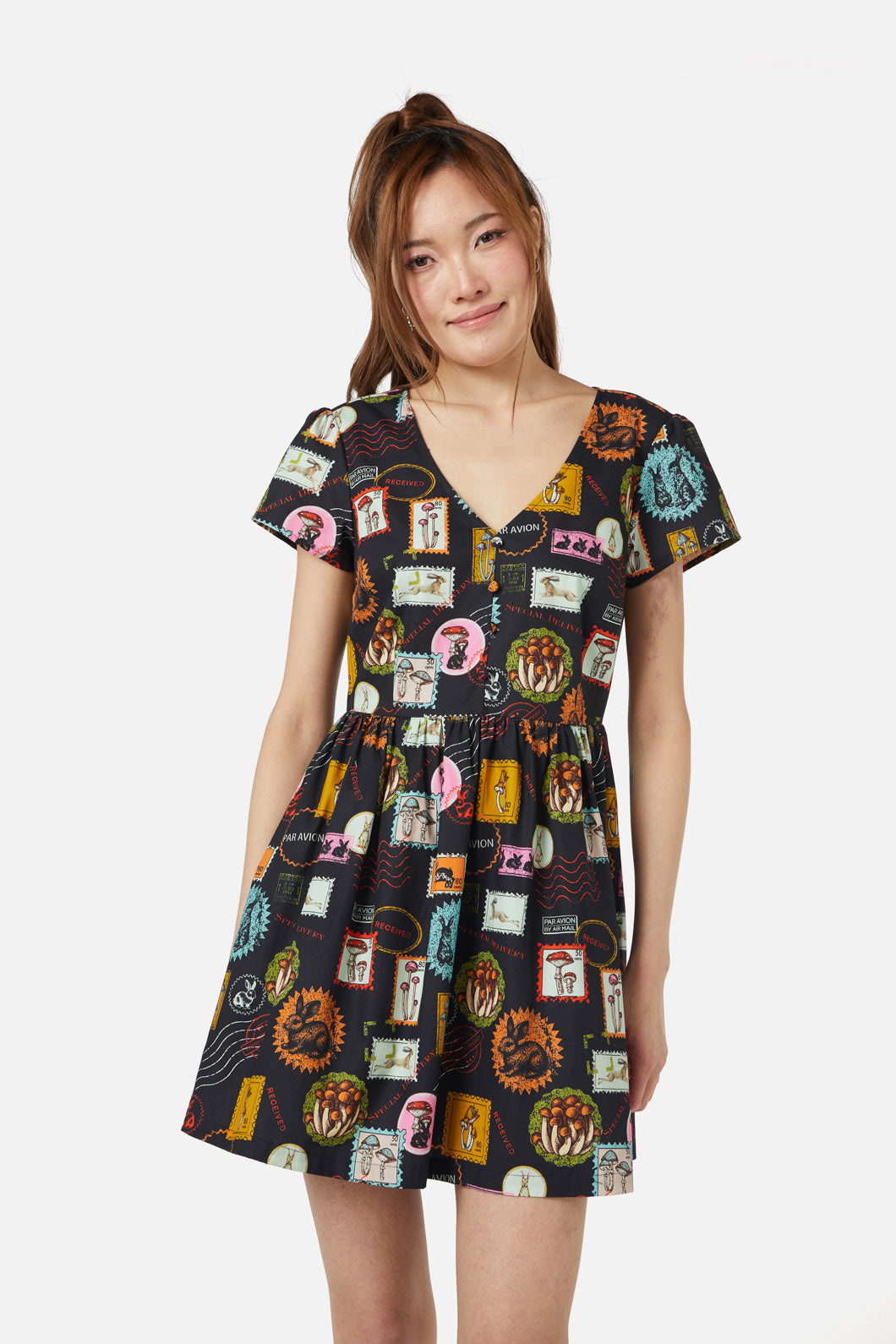 Dangerfield - Old Postal Printed Dress - multi