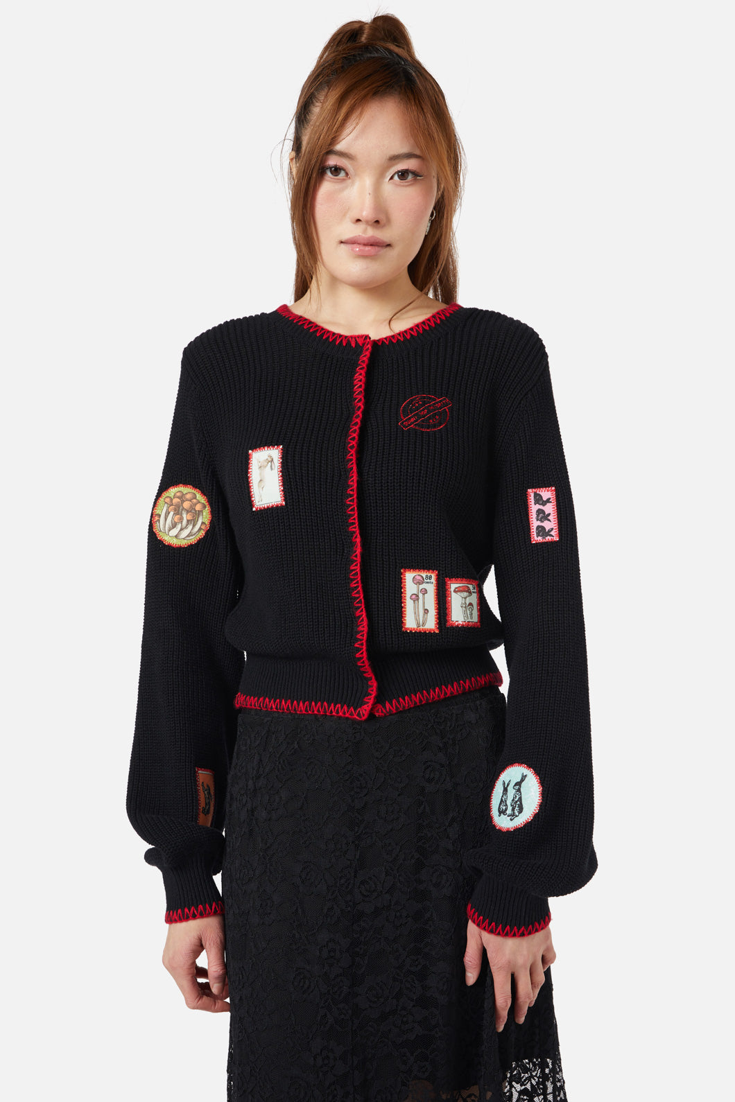 Dangerfield - Old Postal Patch Cardi - black