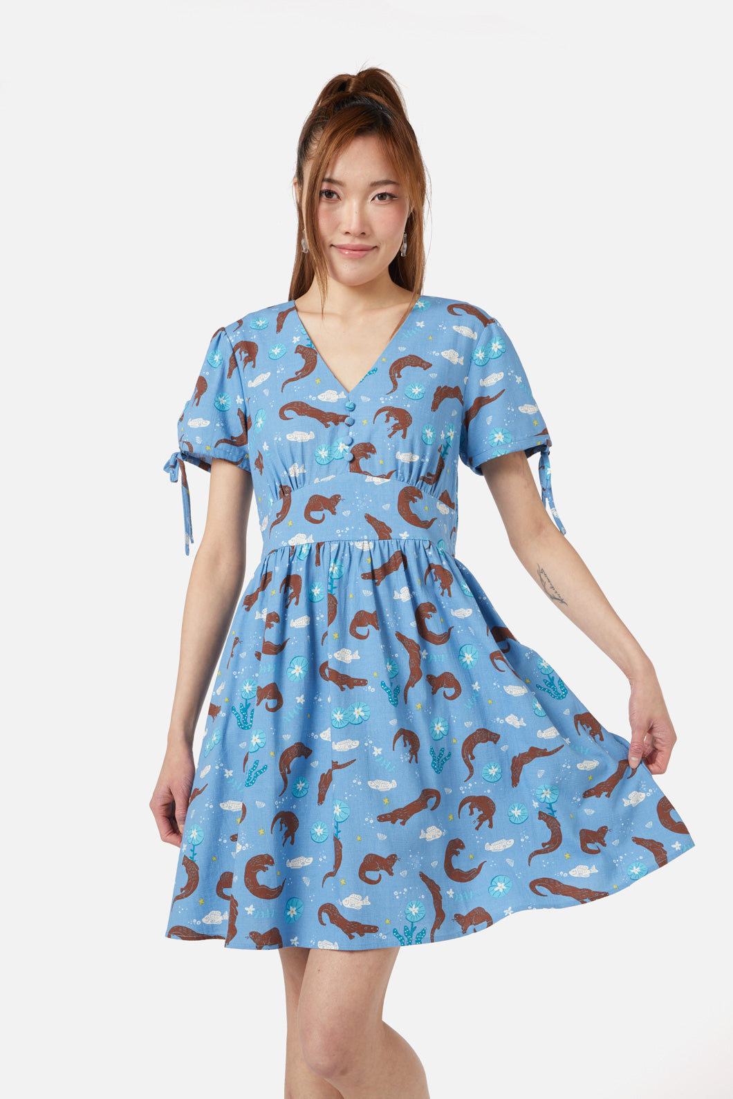 Dangerfield - Otterly Adorable Dress - blue