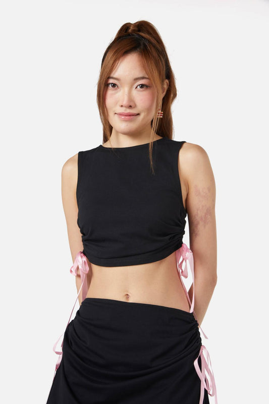 Dangerfield - Milkshake Bow Tank - black-pink
