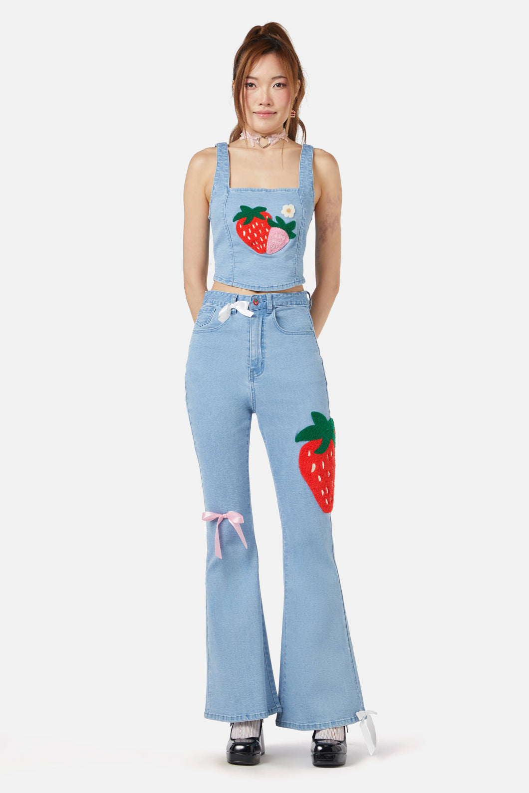 Dangerfield - Crush On U Denim Flares - blue