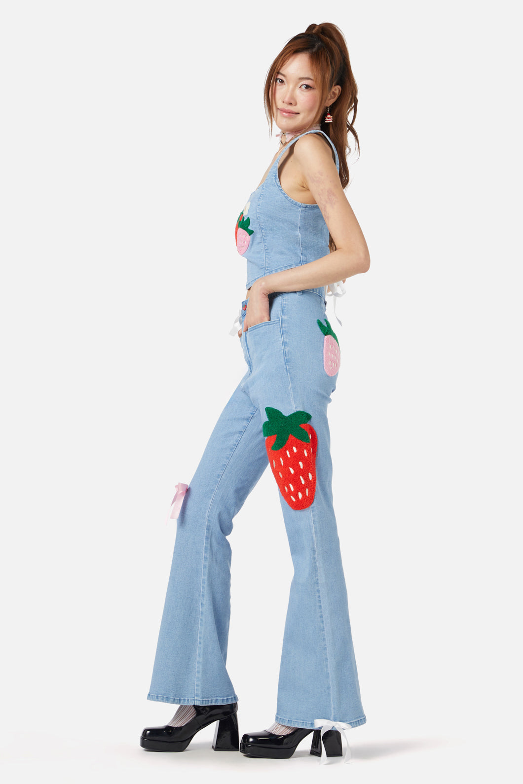 Dangerfield - Crush On U Denim Flares - blue
