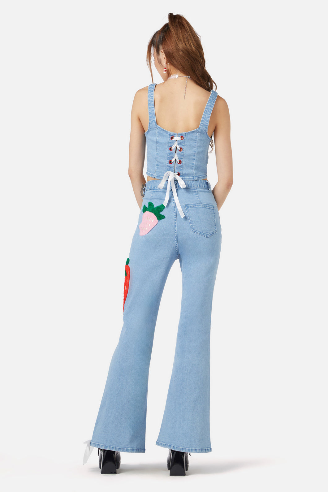 Dangerfield - Crush On U Denim Flares - blue