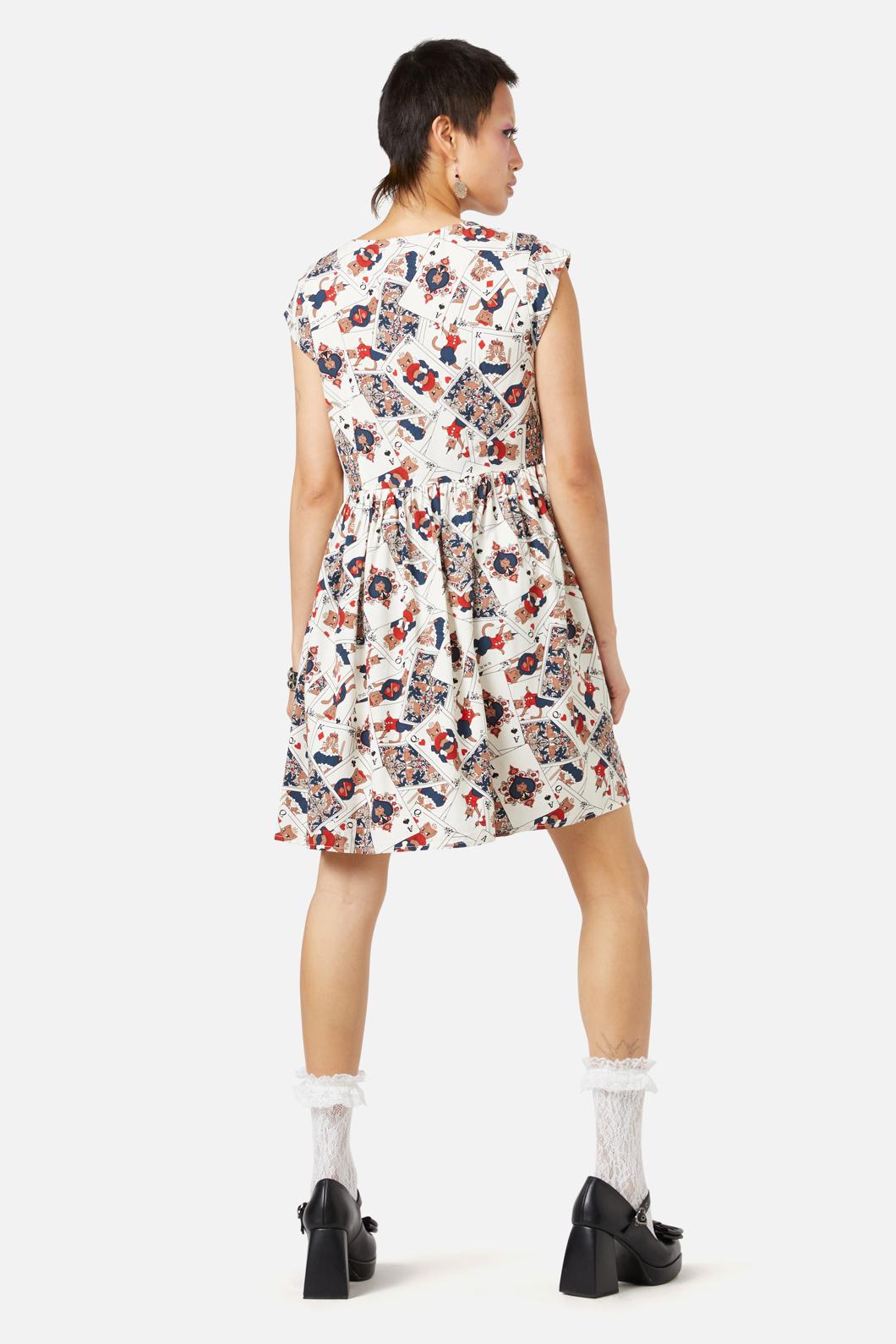 Dangerfield - Queen Of Cats Print Dress - cream