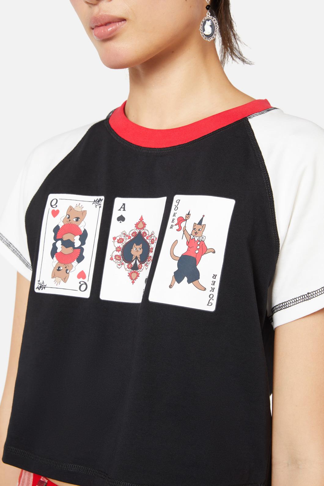 Dangerfield - Queen Of Cats Raglan Tee - black-cream