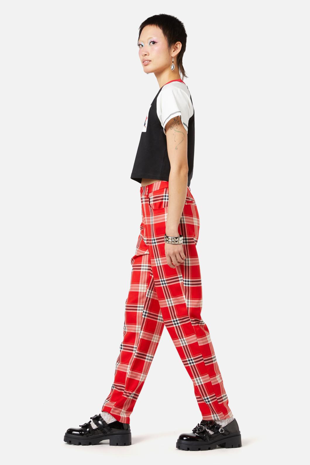 Dangerfield - Queen Of Cats Tartan Pant - red