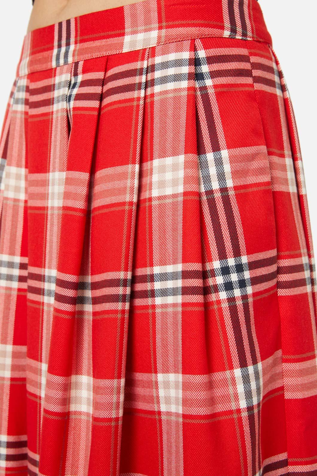 Dangerfield - Queen Of Cats Tartan Skirt - red