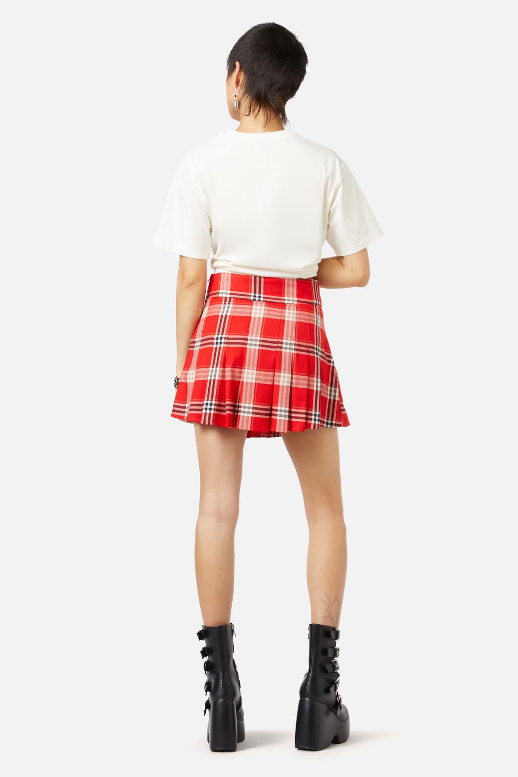 Dangerfield - Queen Of Cats Tartan Skort - red