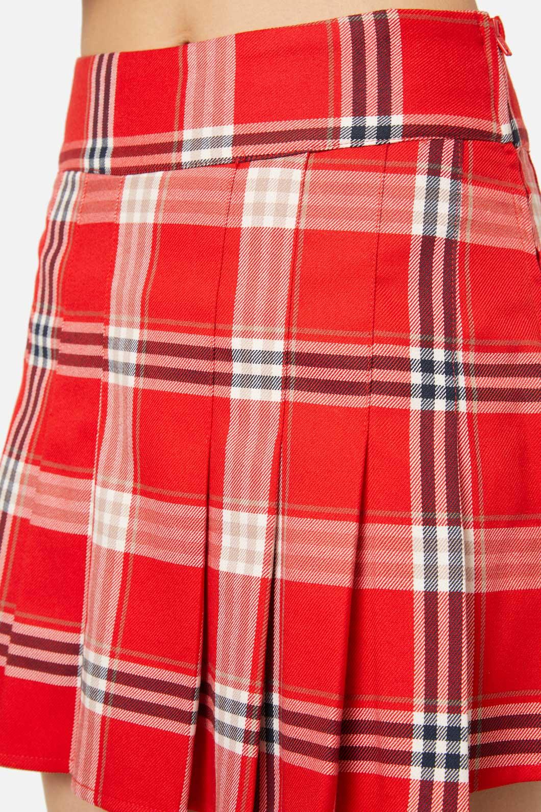 Dangerfield - Queen Of Cats Tartan Skort - red
