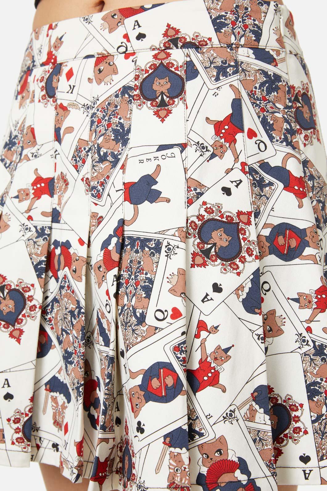 Dangerfield - Queen Of Cats Print Skort - cream