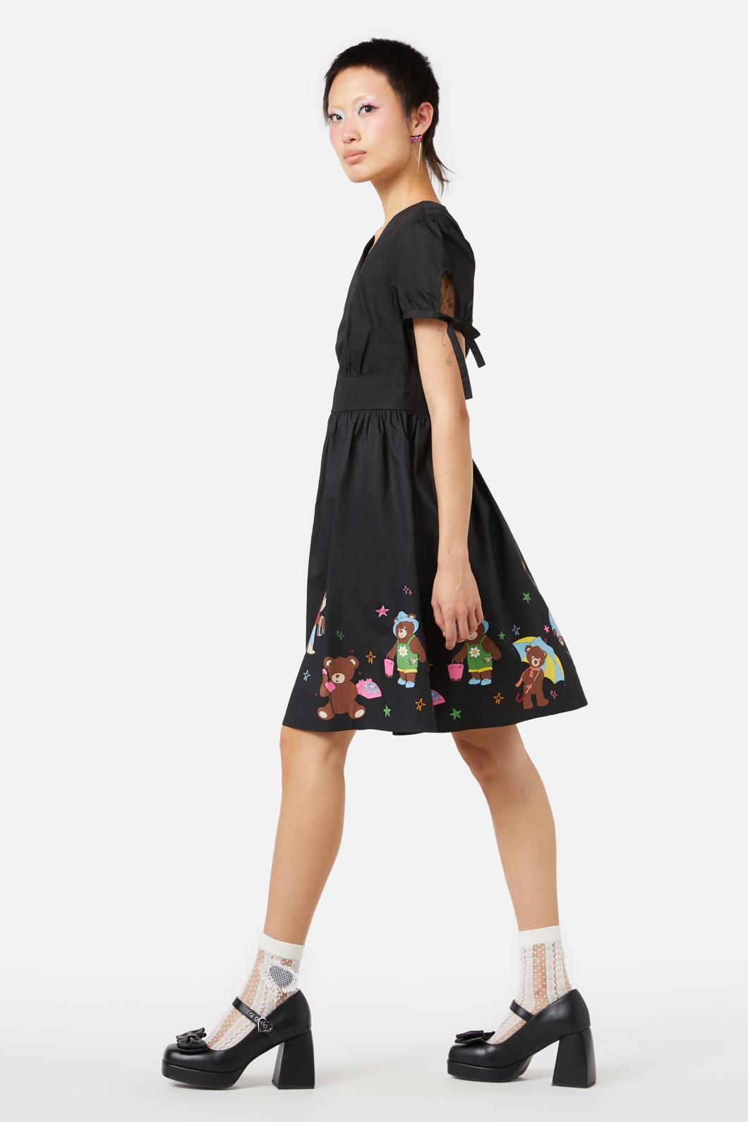 Dangerfield - Teddy Bear Border Dress - black