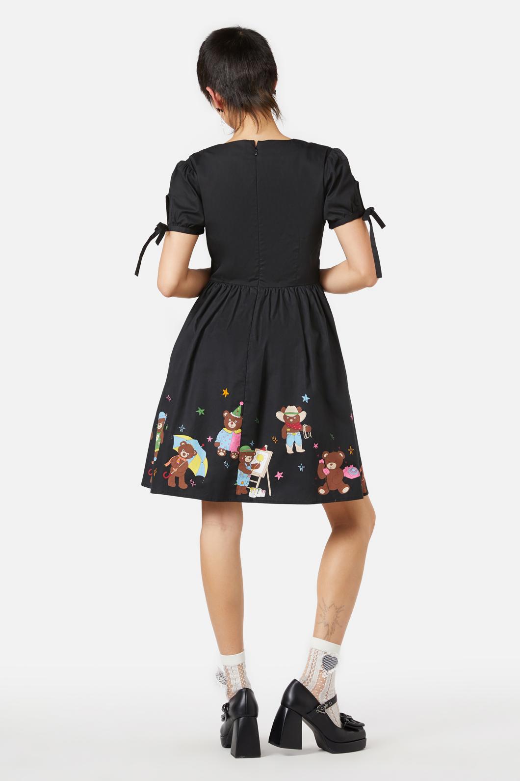 Dangerfield - Teddy Bear Border Dress - black