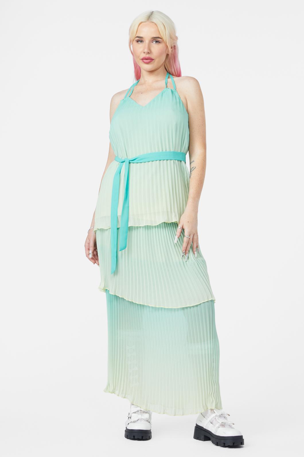 Dangerfield - Shell Halter Neck Top - teal