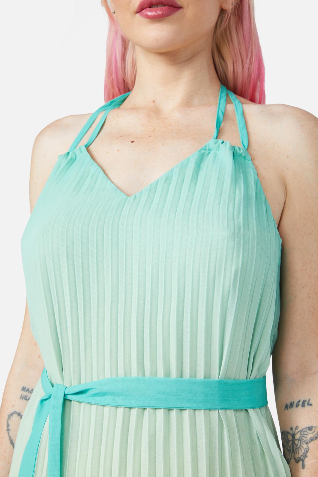 Dangerfield - Shell Halter Neck Top - teal