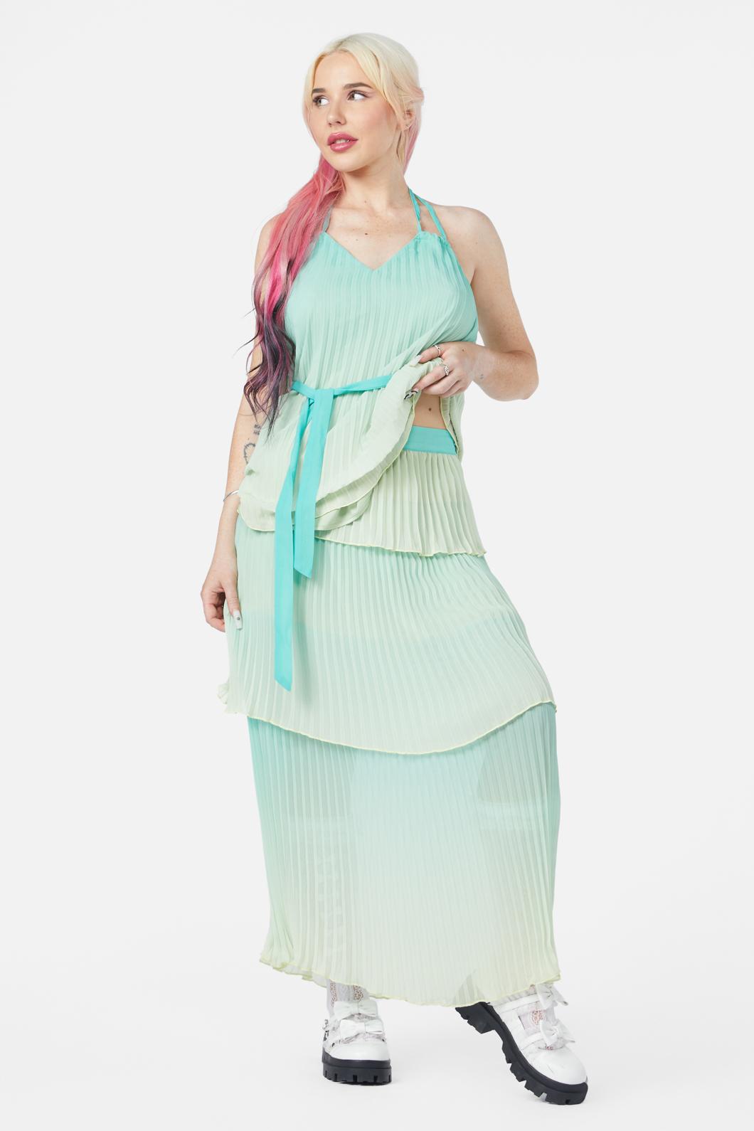 Dangerfield - Shell Tier Skirt - teal