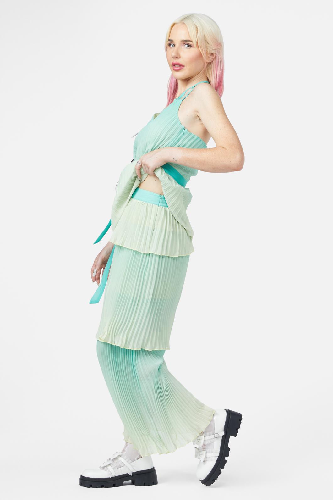 Dangerfield - Shell Tier Skirt - teal