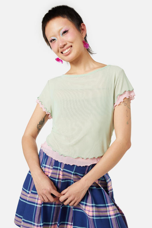 Dangerfield - Bubbles Top - green-pink