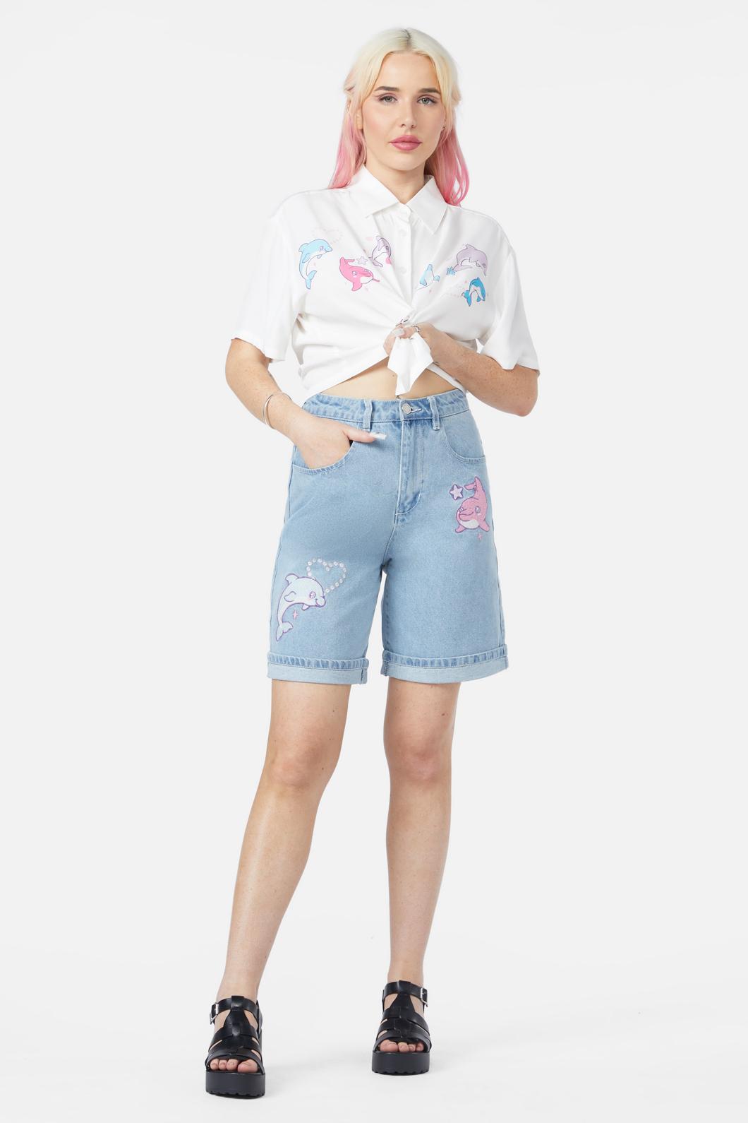 Dangerfield - Dolphin Emb Short - blue