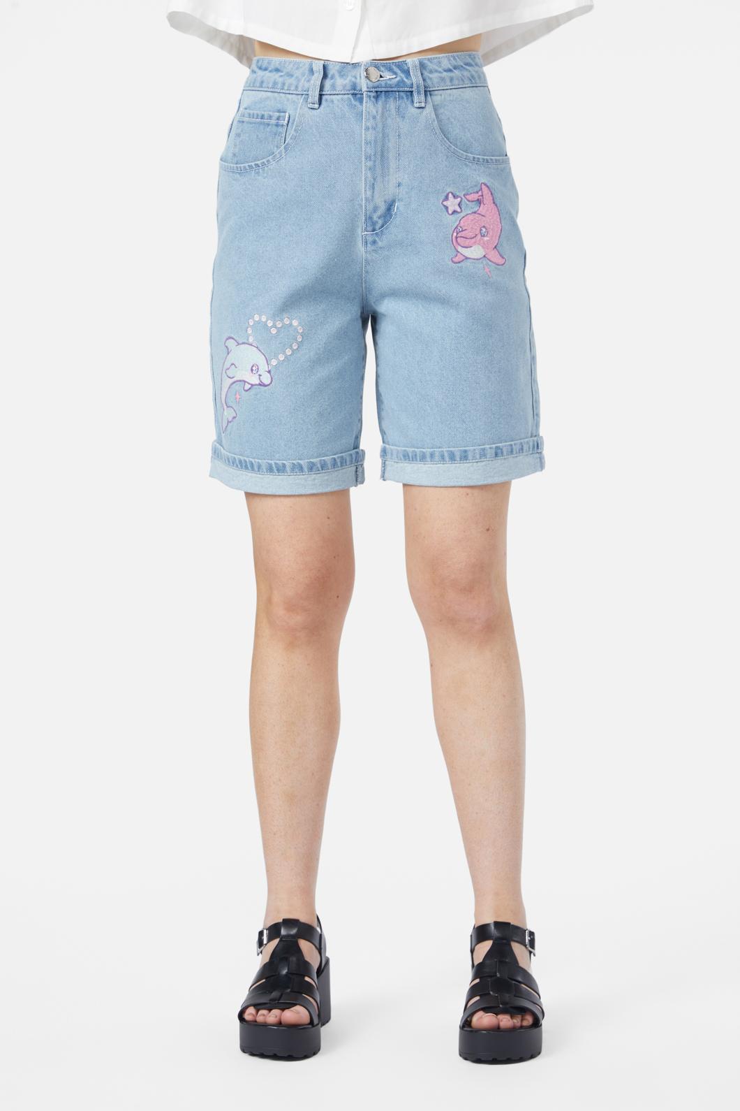 Dangerfield - Dolphin Emb Short - blue