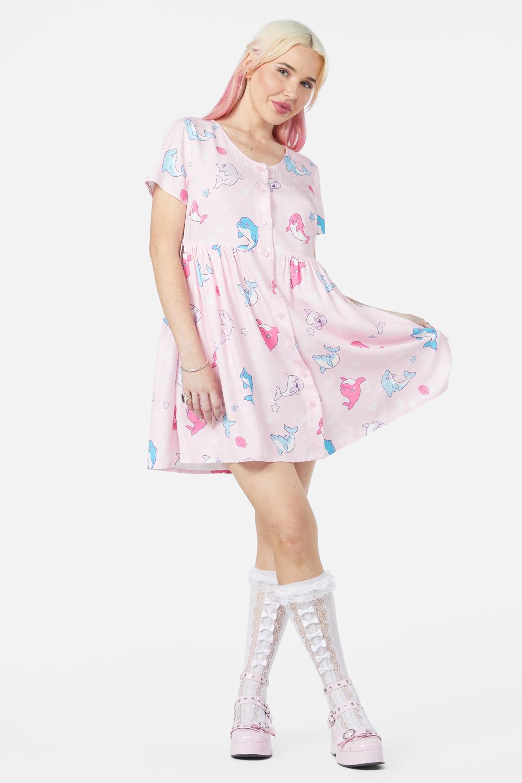 Dangerfield - Dolphin Pod Dress - pink