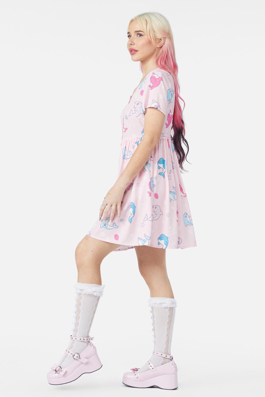 Dangerfield - Dolphin Pod Dress - pink