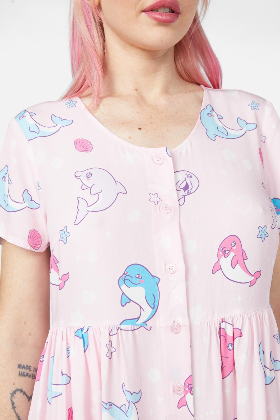 Dangerfield - Dolphin Pod Dress - pink