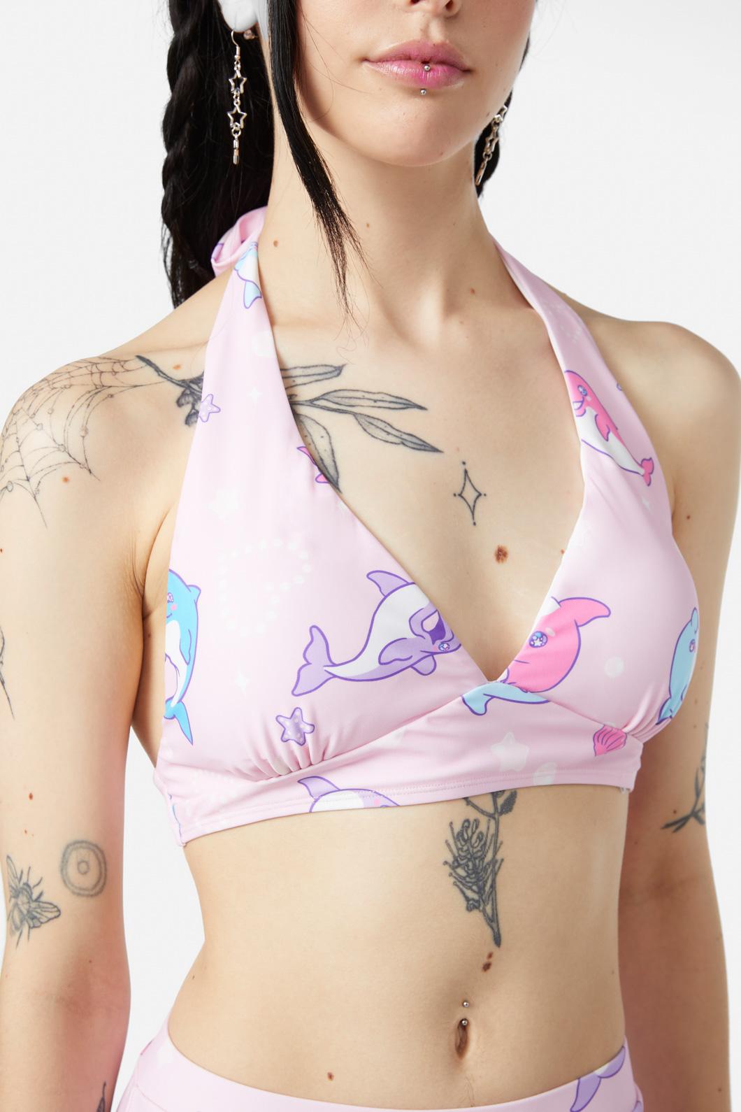 Dangerfield - Dolphin Pod Swim Top - pink