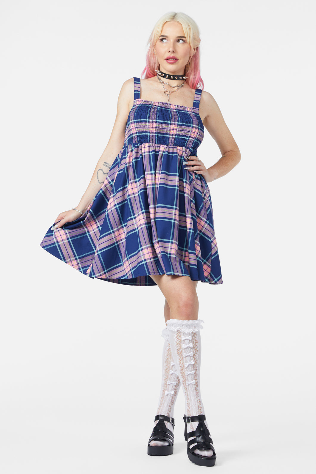 Dangerfield - Sandbank Tartan Dress - multi