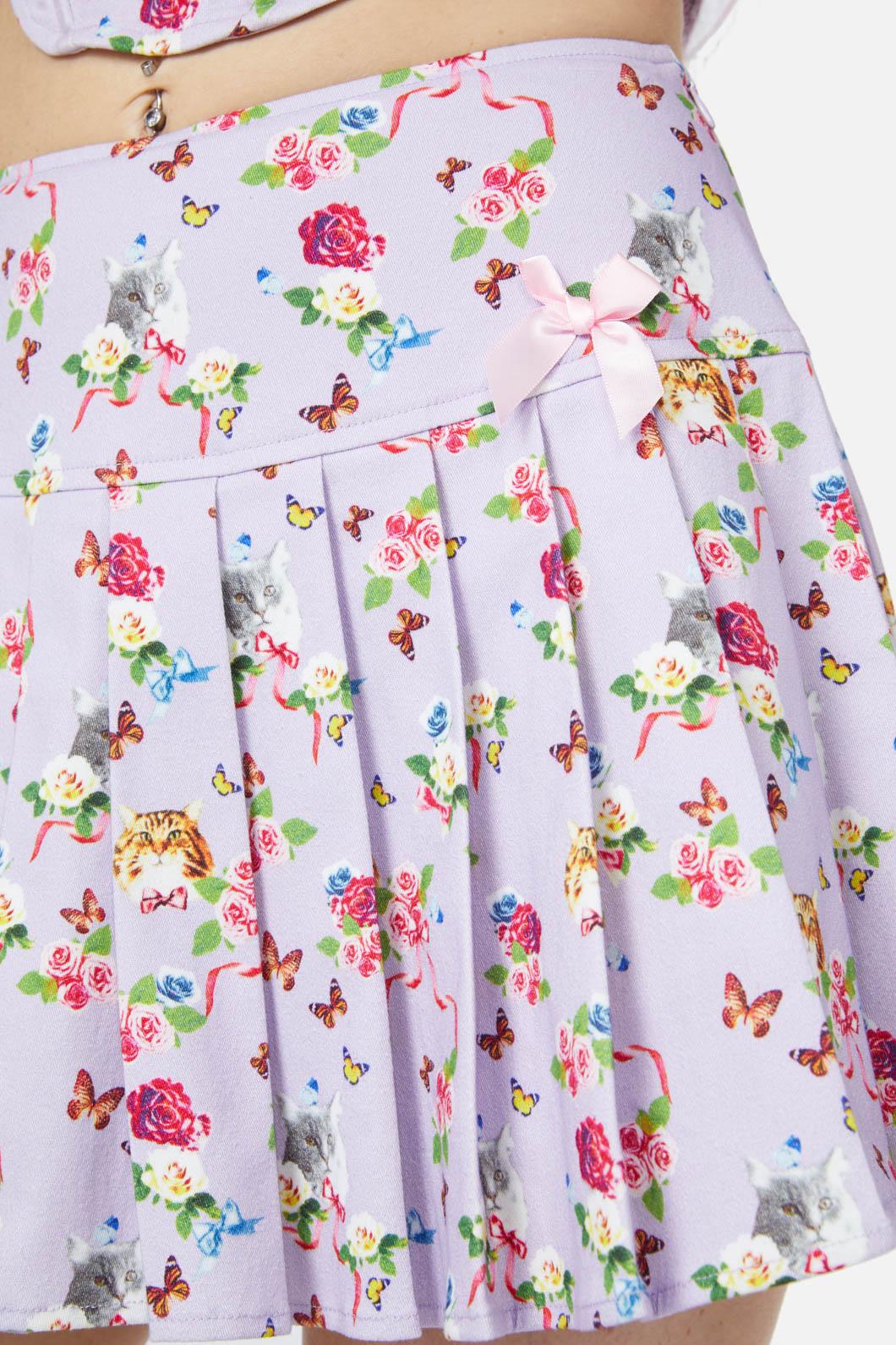 Dangerfield - Kitsch Kitty Print Skort - purple