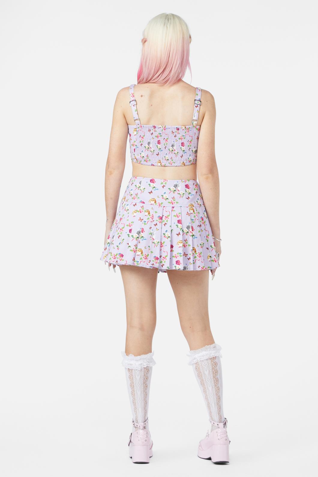 Dangerfield - Kitsch Kitty Print Corset Top - purple